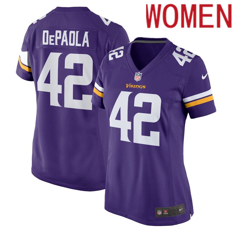 Women Minnesota Vikings #42 Andrew DePaola Nike Purple Game NFL Jersey